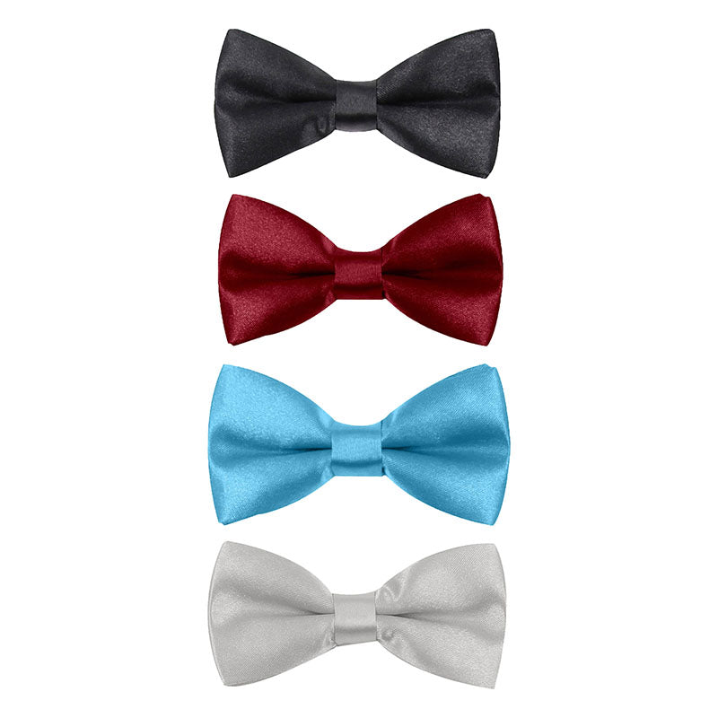 Hanerdun Kids Bowtie Pre-Tied Solid Toddler Neckties Boys Bow Ties