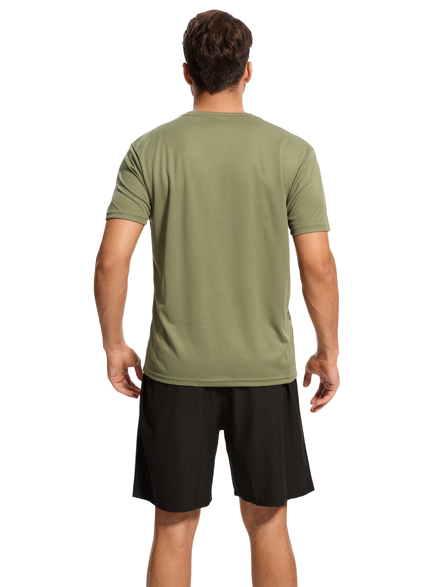 Hanerdun Mens Athletic Shirts Dry Fit Workout Tops Crew Neck Short Sleeve Casual T-Shirt 2PCS