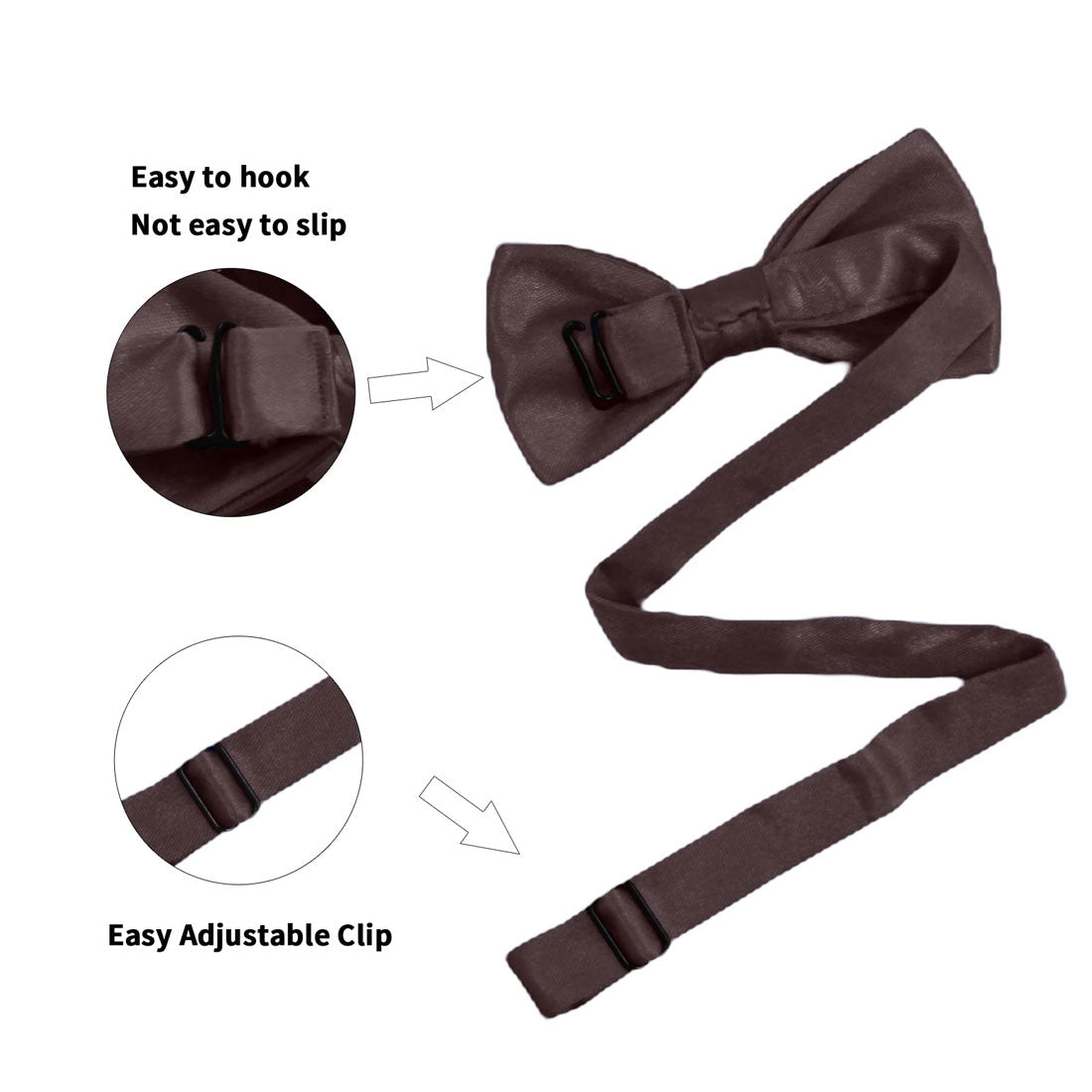 Hanerdun Kids Bowtie Pre-Tied Solid Toddler Neckties Boys Bow Ties