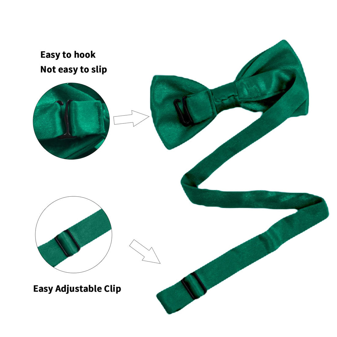 Hanerdun Kids Bowtie Pre-Tied Solid Toddler Neckties Boys Bow Ties