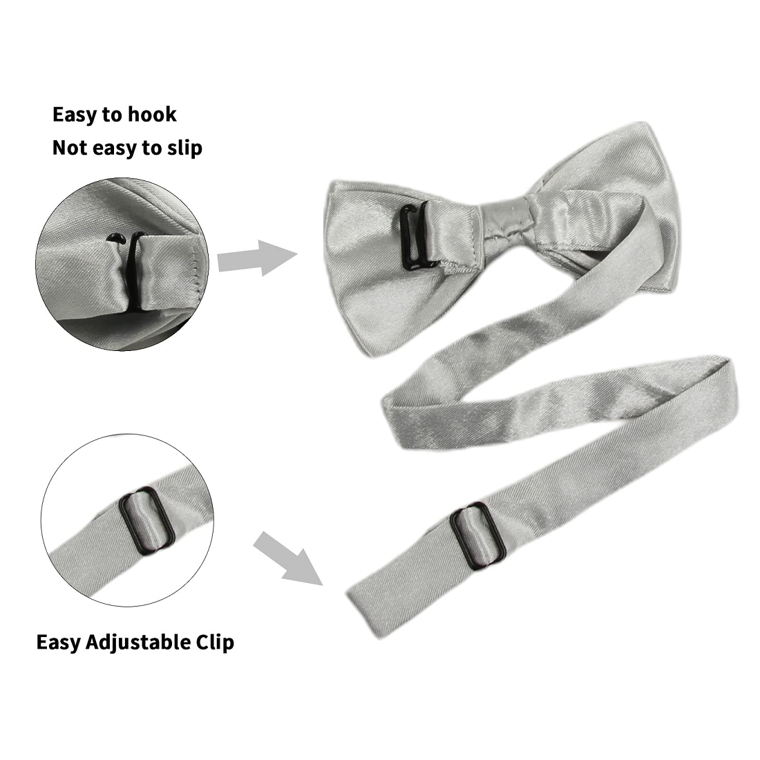 Hanerdun Kids Bowtie Pre-Tied Solid Toddler Neckties Boys Bow Ties
