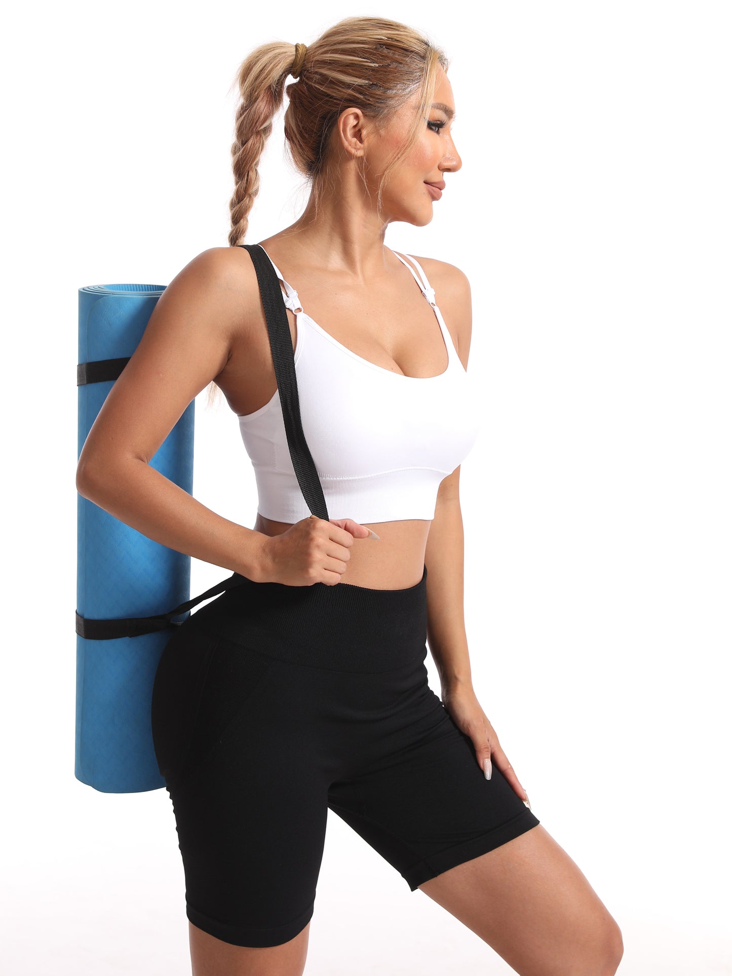 Hanerdun Womens Crossback Sport Bras Adjustable Padded Seamless Workout Athletic Yoga Bra