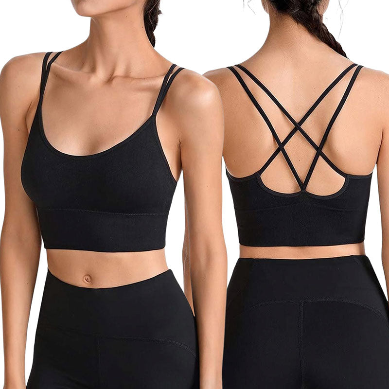 Hanerdun Women Crossback Workout Bras Female Padded Sports Bra Daily Bra