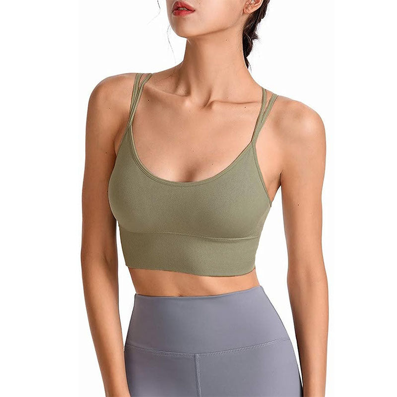 Hanerdun Women Crossback Workout Bras Female Padded Sports Bra Daily Bra
