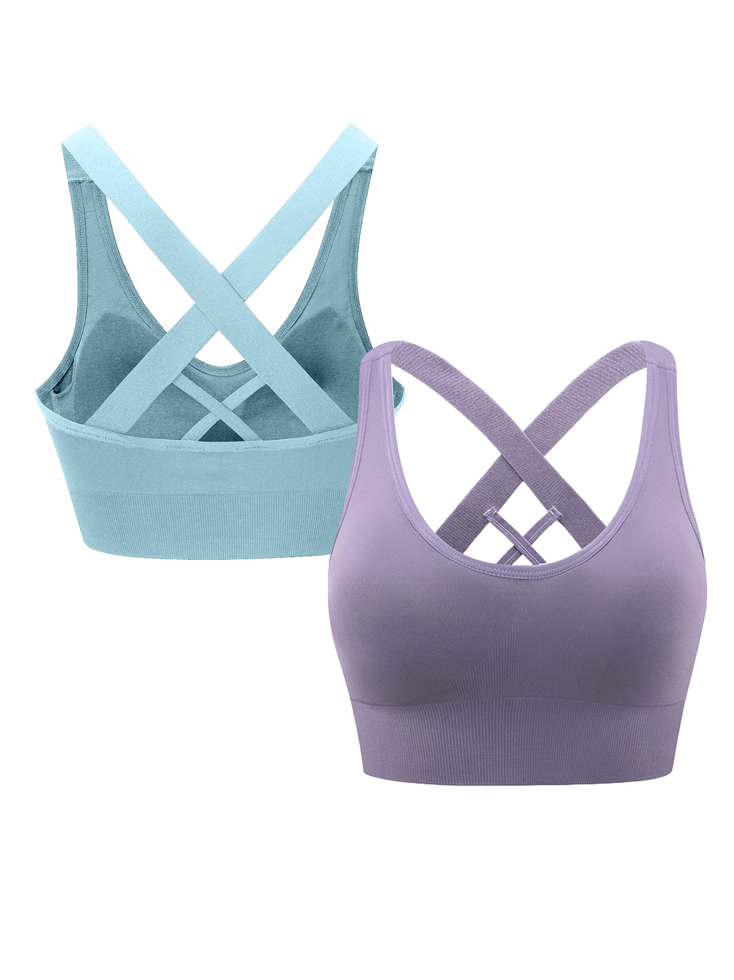 Hanerdun Sports Bras for Women Padded Sports Bra Seamless Cross Back Yoga Athletic Bras