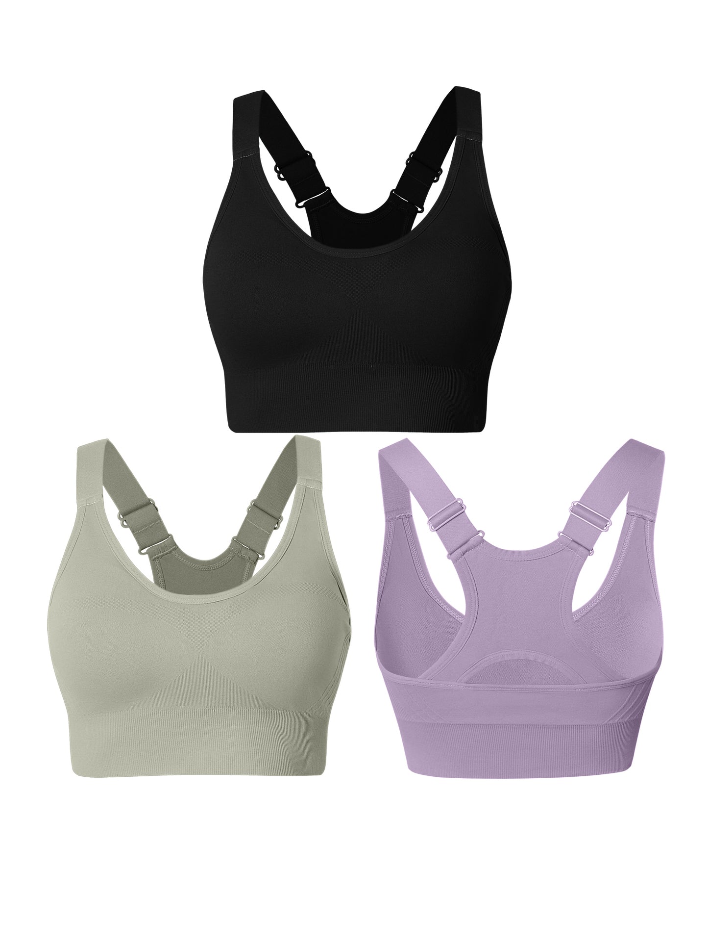 Hanerdun Womens Racerback Padded Sports Bras Adjustable Yoga Workout Bra