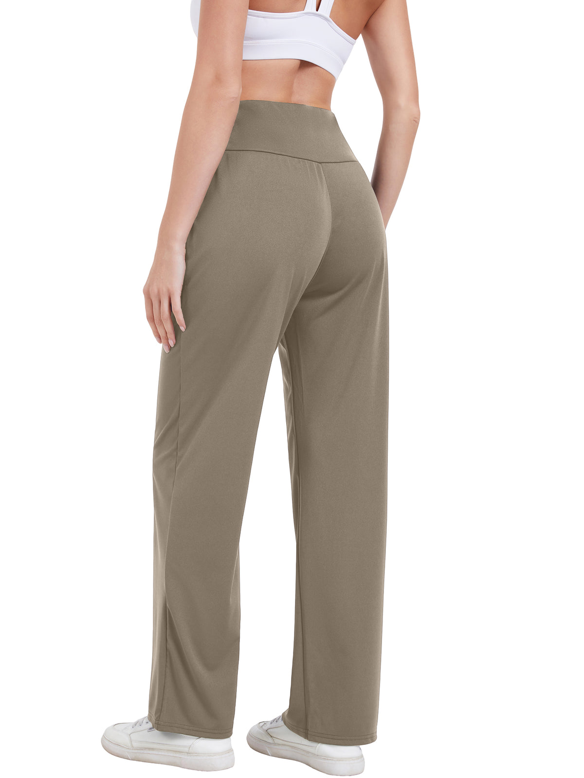 Hanerdun Womens Yoga Pants Bottoms with Pockets Wide Leg High Waist Workout Activewear
