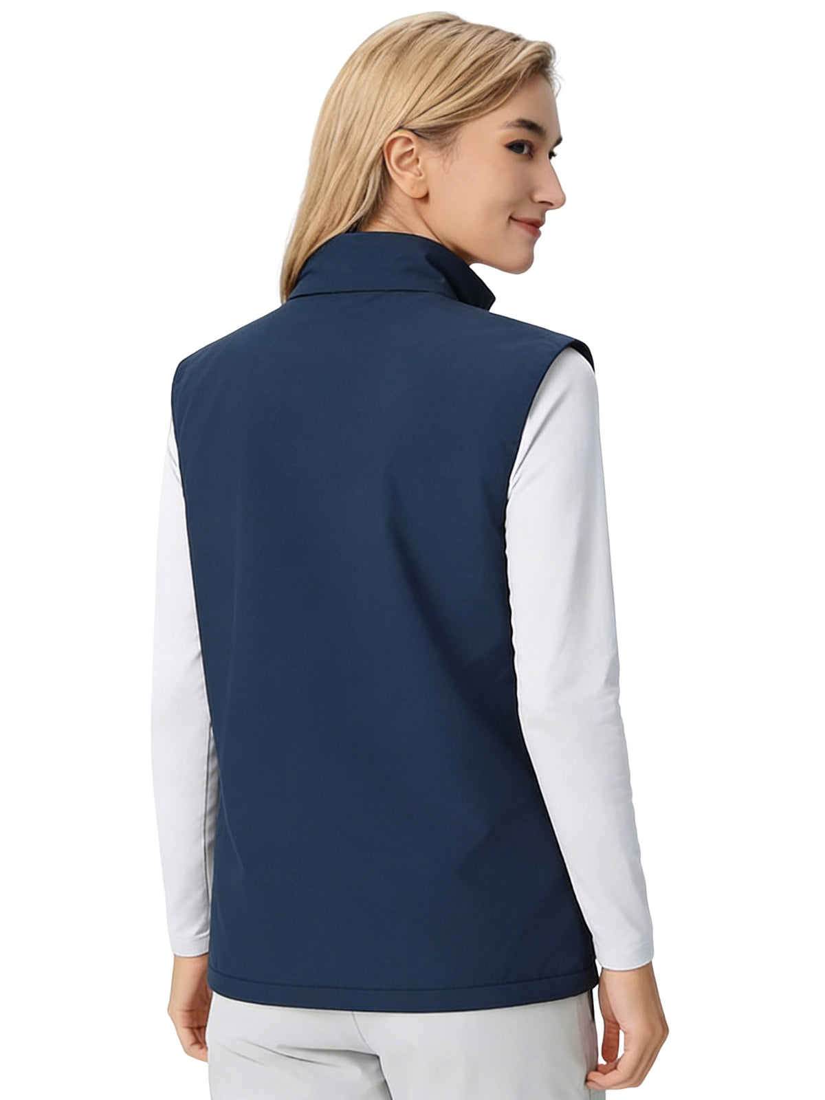 Hanerdun Womens Vest with Zipper Pocekts Lightweight Waterproof Windproof Sleeveless Jacket Hiking Golf Running Travel