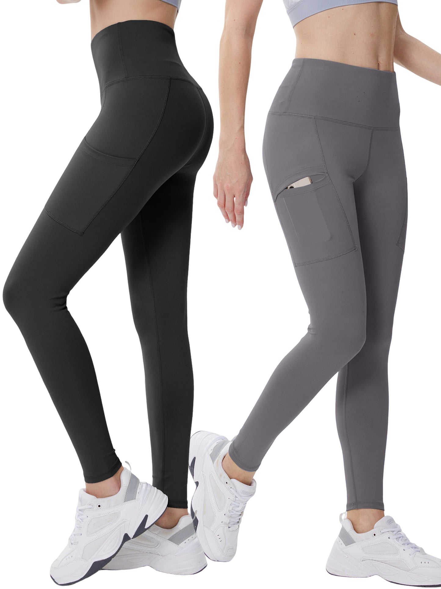 Hanerdun Womens Yoga Leggings with Pockets Ankle High Waist Workout Pants Bottoms