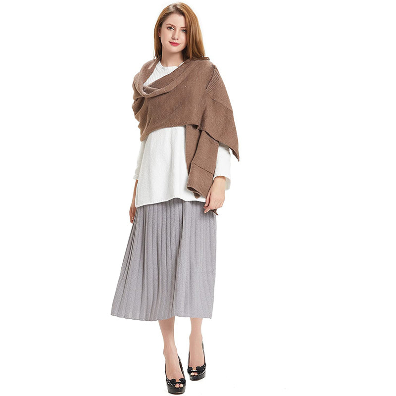HANERDUN Women Warm Pashmina Shawl Wrap Winter Soft Cashmere Scarf with Pockets