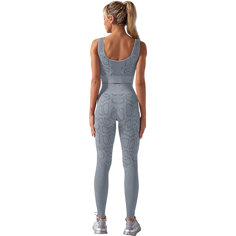 HANERDUN 2 Piece Outfit Workout Yoga Gym High Waist Leggings with Sport Bra Set for Women