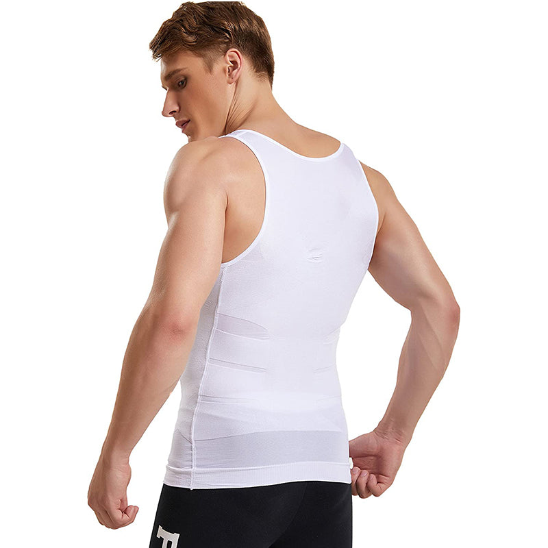 HANERDUN Men Compression Shirt Slimming Body Shaper Vest Tummy Control Shapewear Abdomen Undershirt