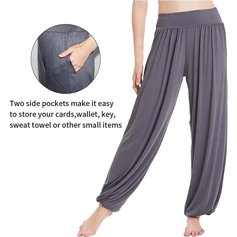 HANERDUN Womens Comfy Pajama Pants Loose Yoga Pants Stretch Lounge Bottoms Wide Leg Pants with Pockets