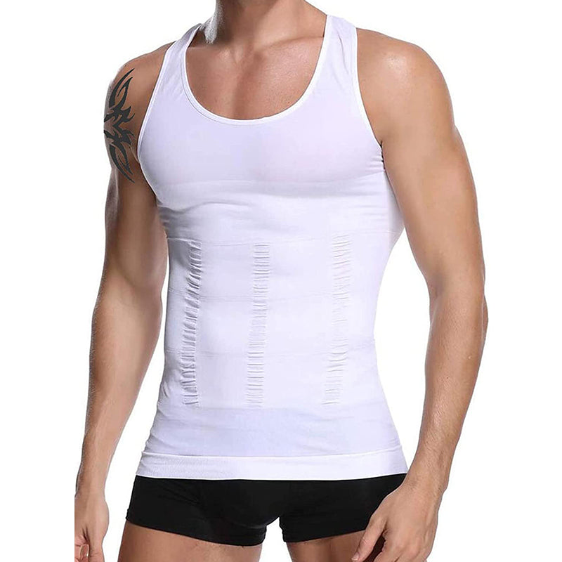 HANERDUN Men Compression Shirt Slimming Body Shaper Vest Tummy Control Shapewear Abdomen Undershirt