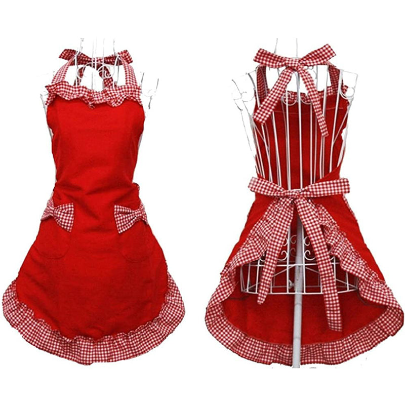 Hanerdun Ladies Apron with Pocket Kitchen Apron For Women Cooking Apron