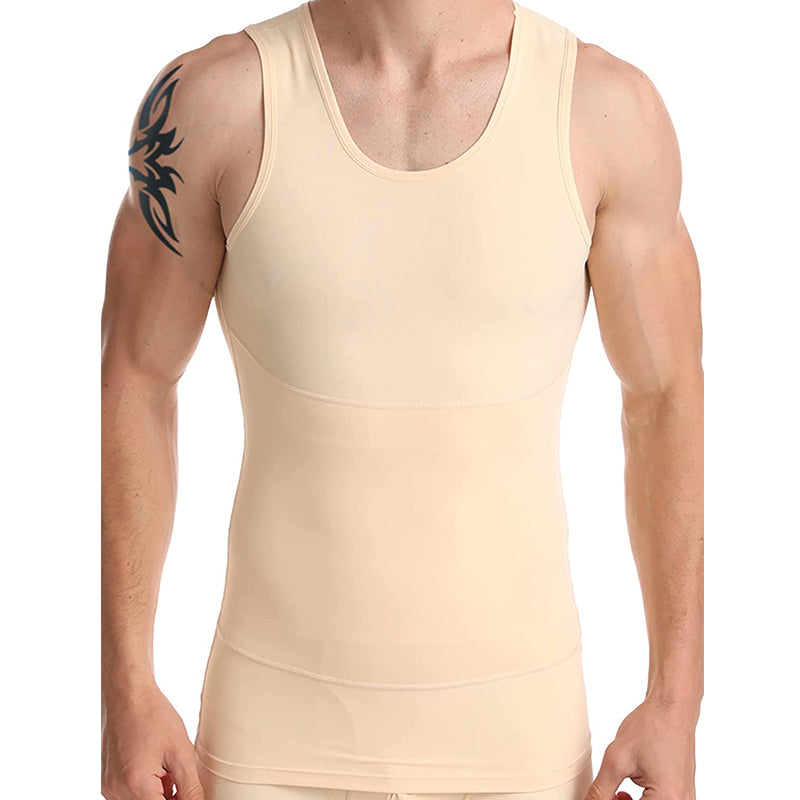 HANERDUN Men Compression Shirt Slimming Body Shaper Vest Tummy Control Shapewear Abdomen Undershirt