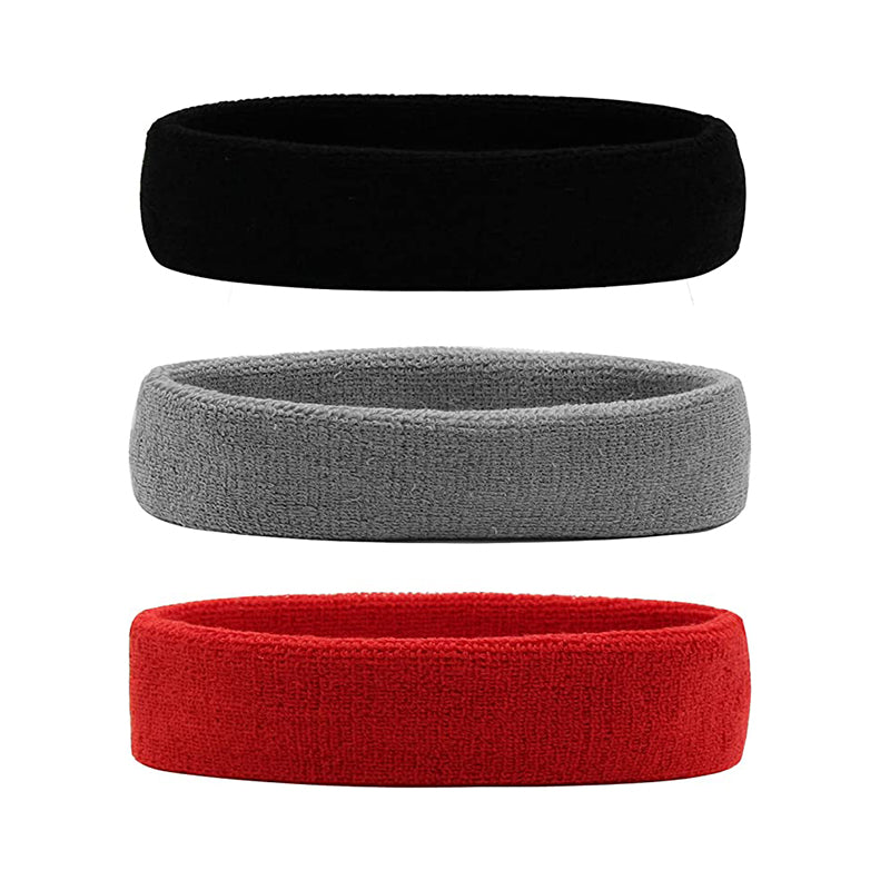 Hanerdun Sports Sweatbands Headbands Breathable Terry Cloth Sweat Head Bands Work Out Yoga Exercise Tennis