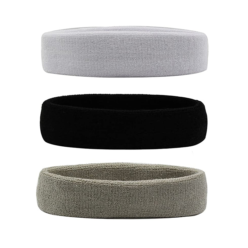 Hanerdun Sports Sweatbands Headbands Breathable Terry Cloth Sweat Head Bands Work Out Yoga Exercise Tennis