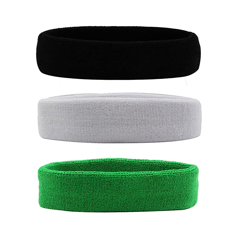 Hanerdun Sports Sweatbands Headbands Breathable Terry Cloth Sweat Head Bands Work Out Yoga Exercise Tennis