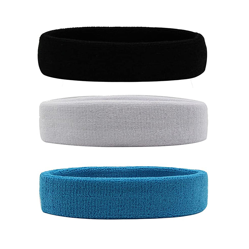 Hanerdun Sports Sweatbands Headbands Breathable Terry Cloth Sweat Head Bands Work Out Yoga Exercise Tennis