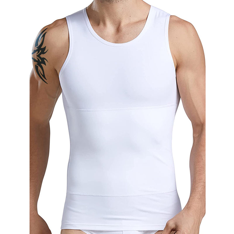 HANERDUN Men Compression Shirt Slimming Body Shaper Vest Tummy Control Shapewear Abdomen Undershirt