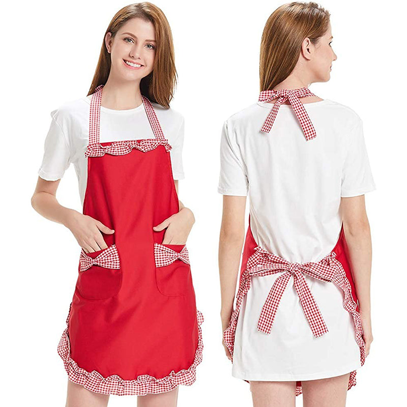 Hanerdun Ladies Apron with Pocket Kitchen Apron For Women Cooking Apron