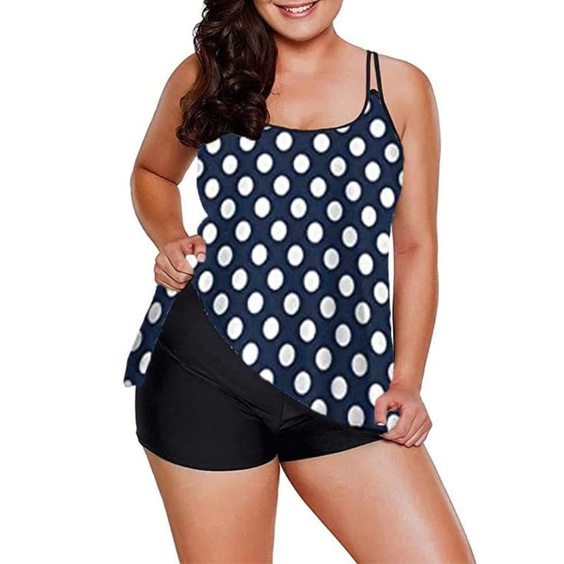 HANERDUN Women Tankini Bathing Suit Tummy Control Swimsuit 2PCS Swimwear Tank Top with Padded Boyshorts