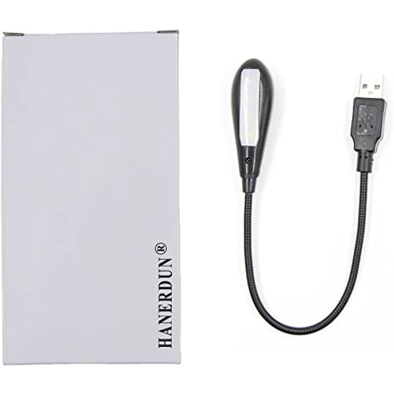 Hanerdun® Bright LED USB Lamp Light Reading Lamp for Laptop Flexible Neck Black