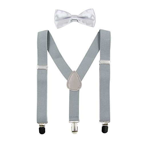 Hanerdun Kids Suspenders Bowtie Sets Adjustable Suspender Set for Boys and Girls