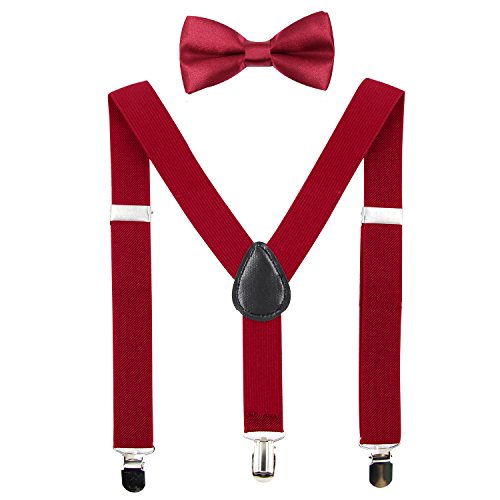 Hanerdun Kids Suspenders Bowtie Sets Adjustable Suspender Set for Boys and Girls