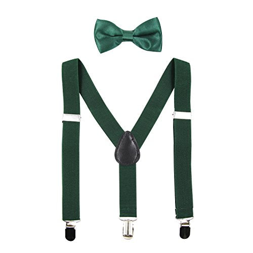 Hanerdun Kids Suspenders Bowtie Sets Adjustable Suspender Set for Boys and Girls