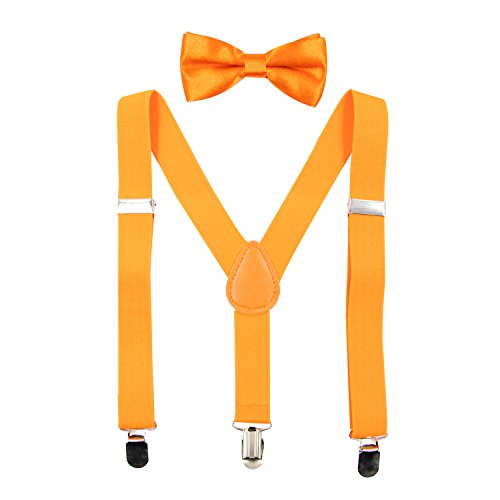 Hanerdun Kids Suspenders Bowtie Sets Adjustable Suspender Set for Boys and Girls