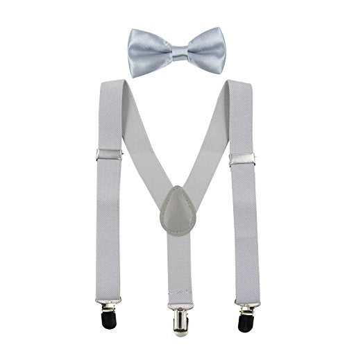 Hanerdun Kids Suspenders Bowtie Sets Adjustable Suspender Set for Boys and Girls