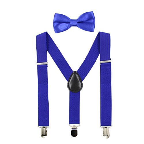 Hanerdun Kids Suspenders Bowtie Sets Adjustable Suspender Set for Boys and Girls