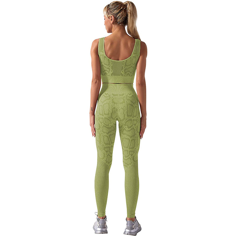 HANERDUN 2 Piece Outfit Workout Yoga Gym High Waist Leggings with Sport Bra Set for Women