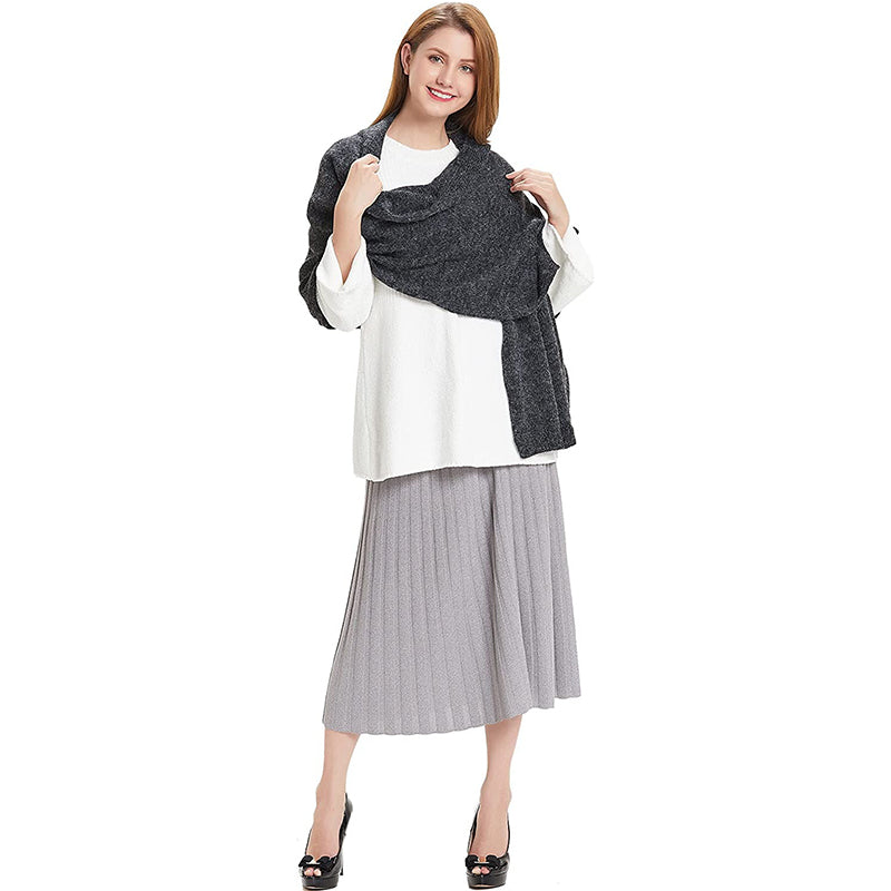HANERDUN Women Warm Pashmina Shawl Wrap Winter Soft Cashmere Scarf with Pockets