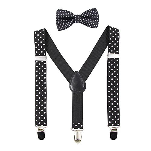 Hanerdun Kids Suspenders Bowtie Sets Adjustable Suspender Set for Boys and Girls