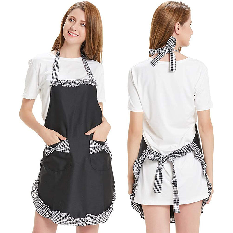 Hanerdun Ladies Apron with Pocket Kitchen Apron For Women Cooking Apron