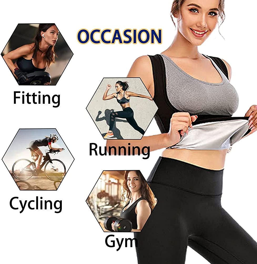 HANERDUN Women's Sauna Suit Workout Vest Weight Loss Shirt Tank Top Shapewear