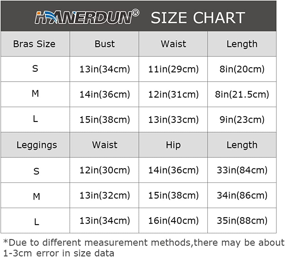 HANERDUN 2 Piece Workout Set for Women Outfit Gym High Waist Leggings with Sport Bra