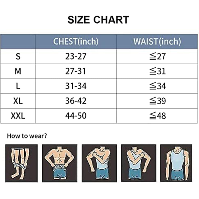 HANERDUN Men Compression Shirt Slimming Body Shaper Vest Tummy Control Shapewear Abdomen Undershirt