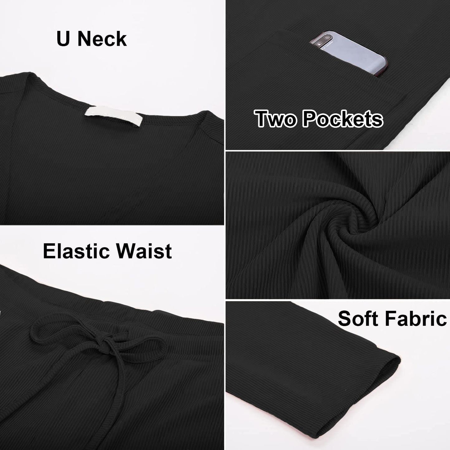 Women's 3 Piece Belted Lounge Set Pajama Set Crop Top Pocketed Shorts Cardigan Cami and Shorts Robe Set