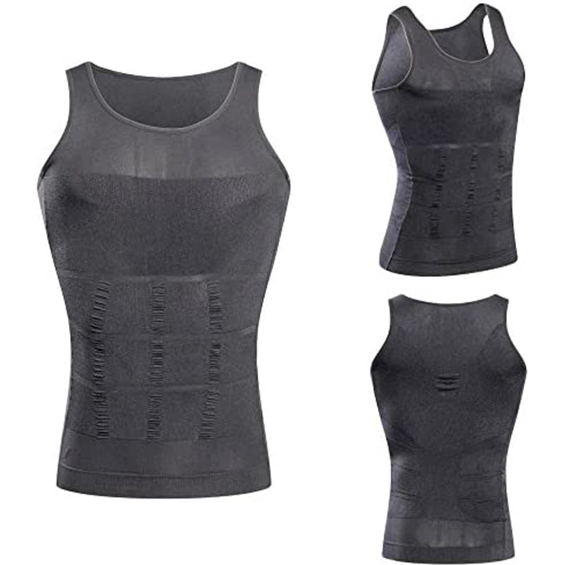 HANERDUN Men Compression Shirt Slimming Body Shaper Vest Tummy Control Shapewear Abdomen Undershirt