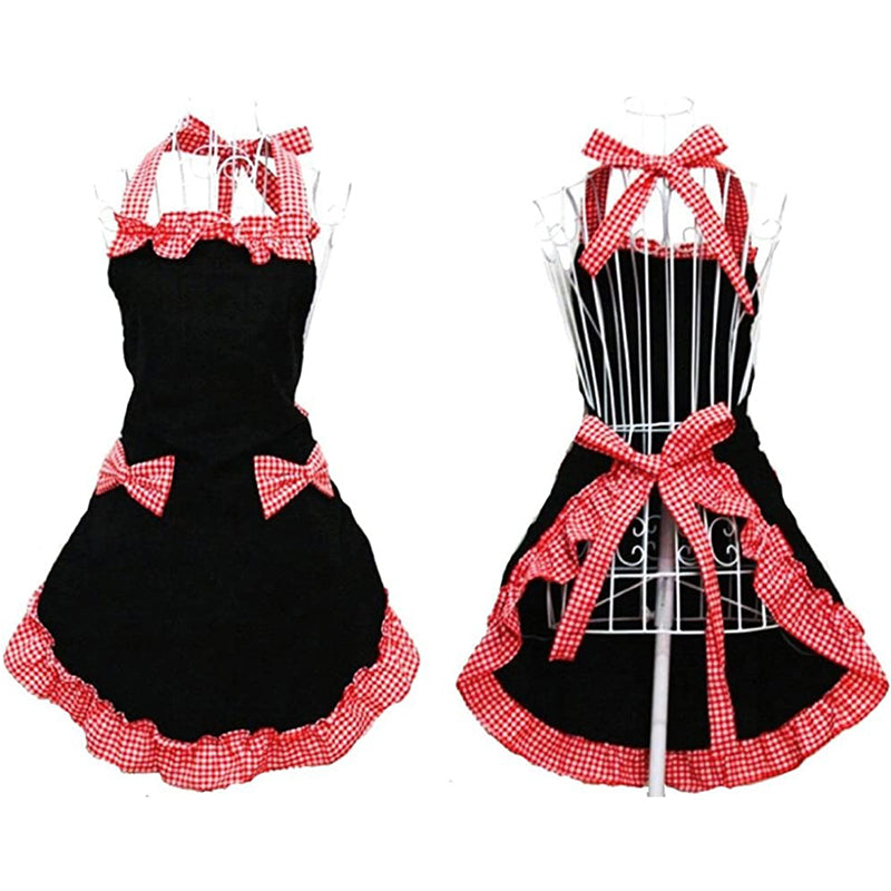 Hanerdun Ladies Apron with Pocket Kitchen Apron For Women Cooking Apron