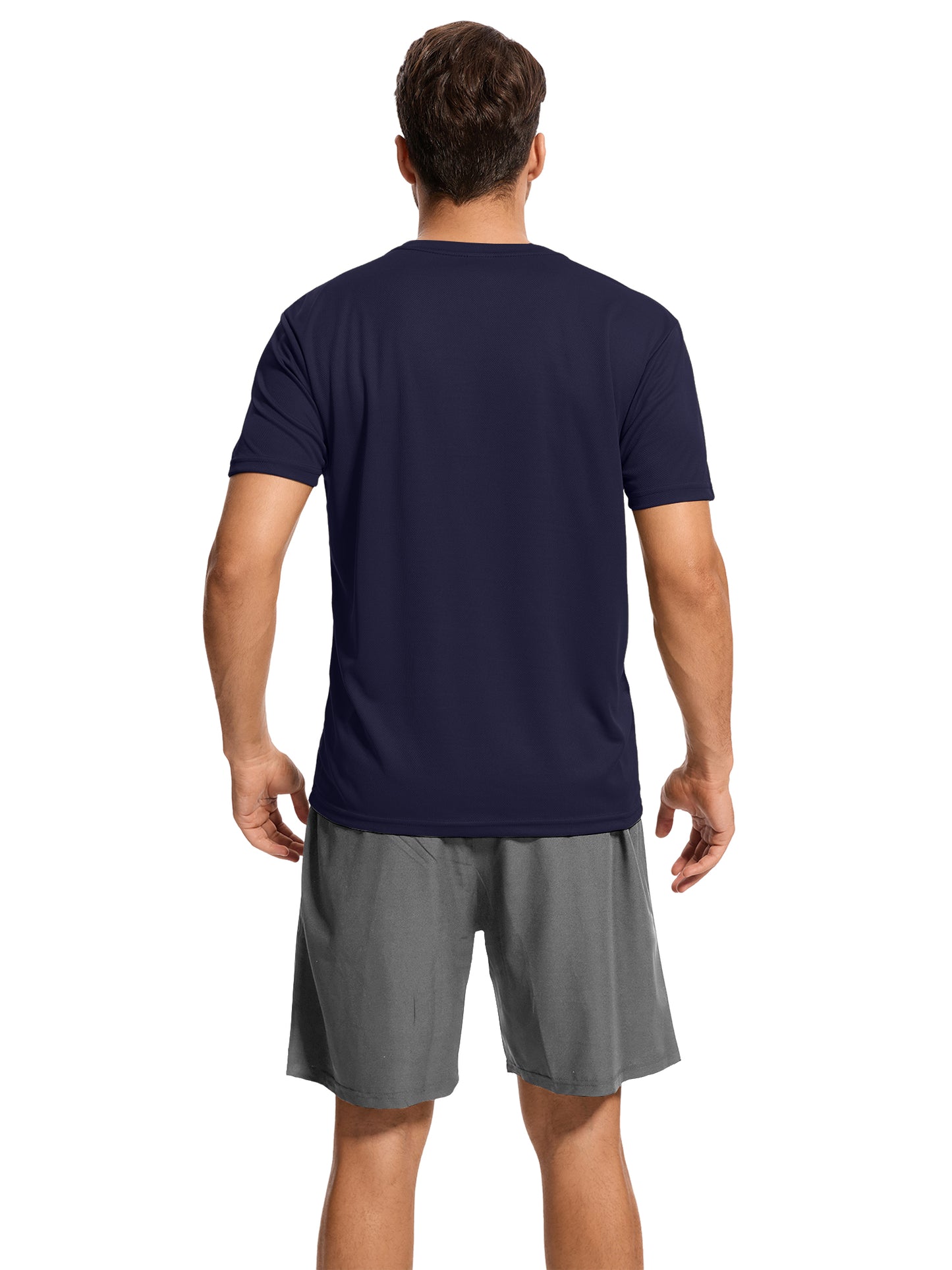 Hanerdun Mens Athletic Shirts Dry Fit Workout Tops Crew Neck Short Sleeve Casual T-Shirt 2PCS