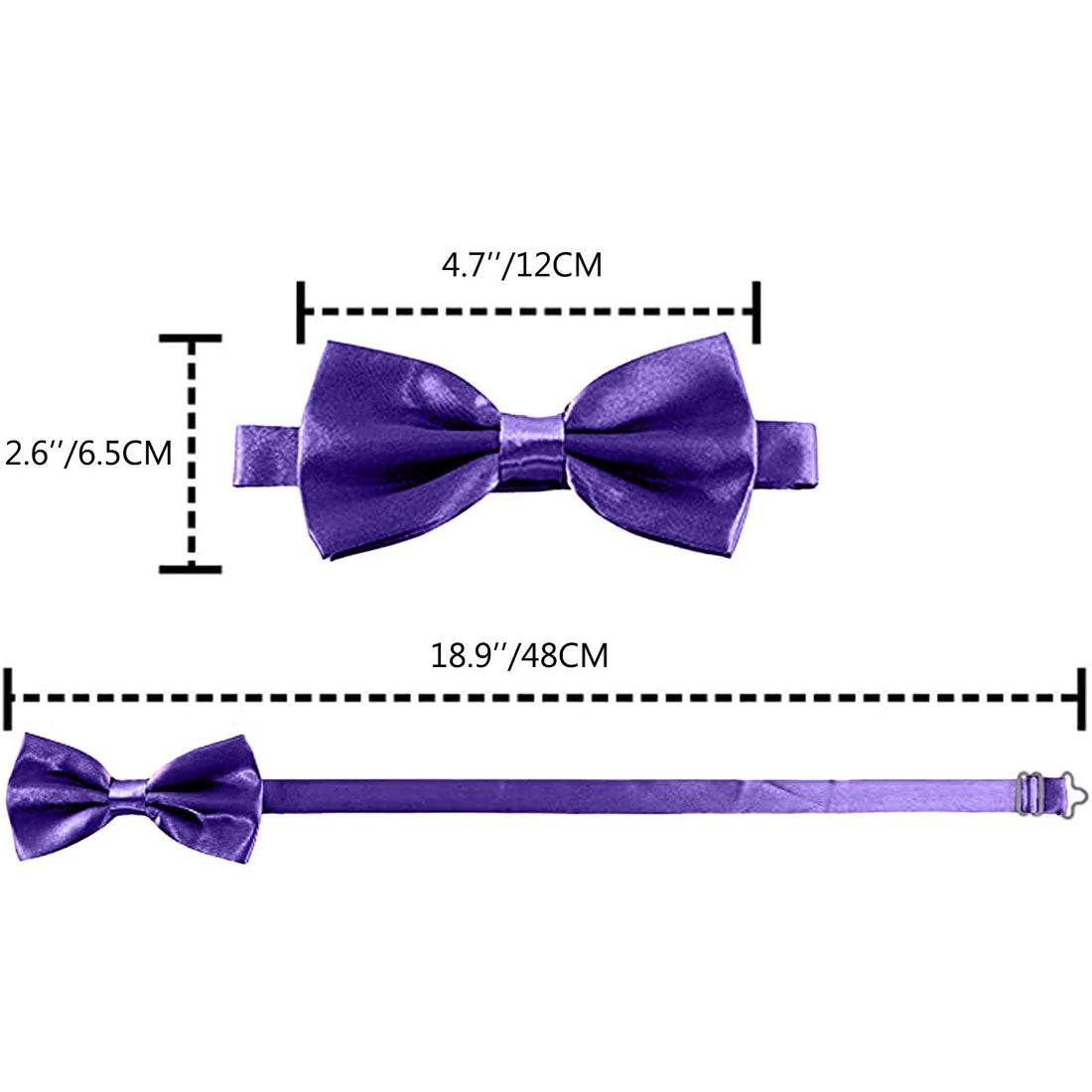Hanerdun Mens Satin Bow Ties Pre-Tied Formal Neckties Wedding Party Adjustable Bowties