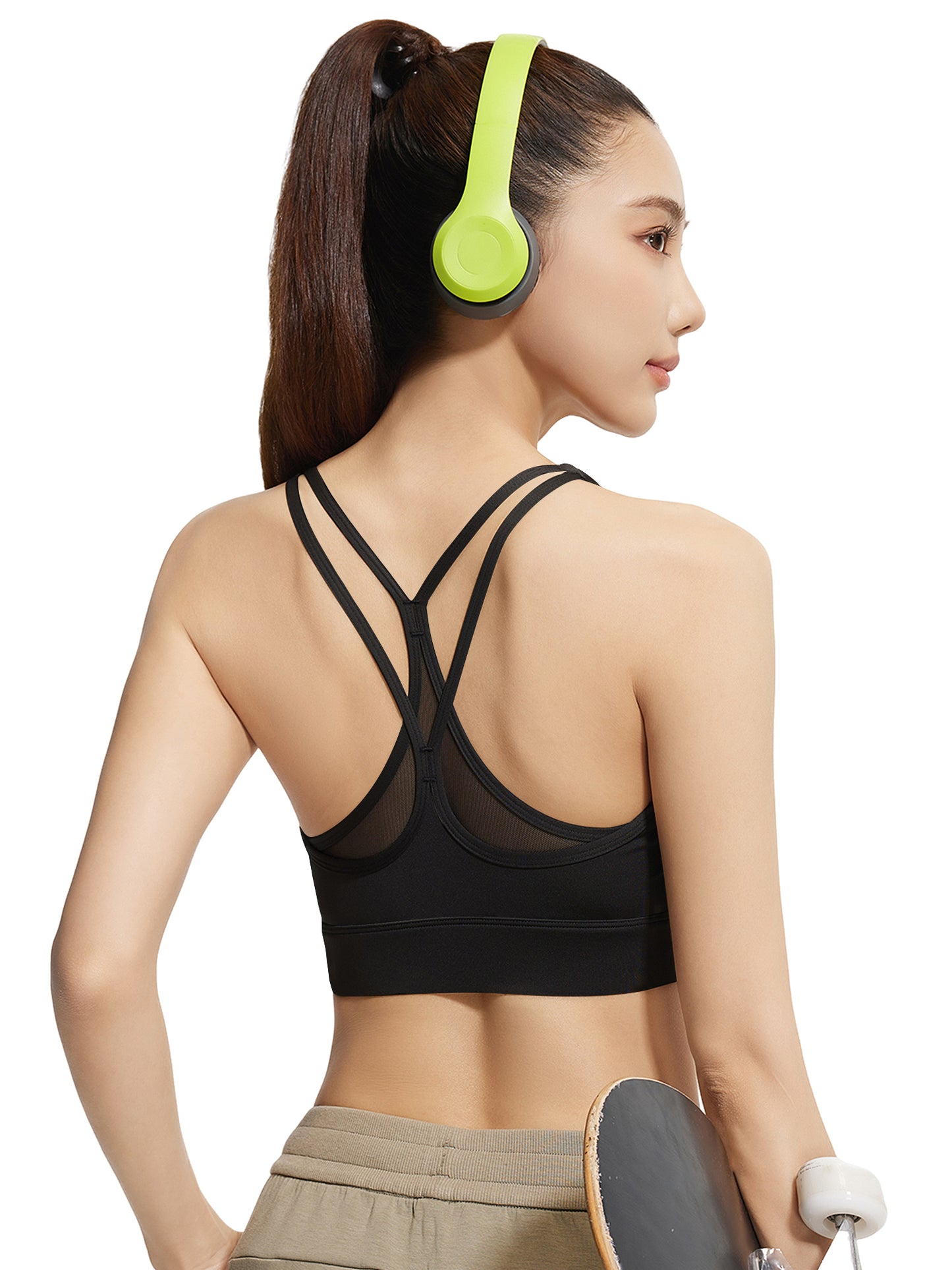 Hanerdun Womens Sports Bras Crossback Padded Supportive for Athletic Workout Yoga Running