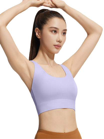 Hanerdun Womens Sports Bras Crossback Padded Supportive for Athletic Workout Yoga Running
