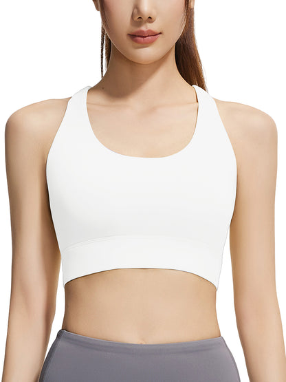 Hanerdun Womens Sports Bras Crossback Padded Supportive for Athletic Workout Yoga Running