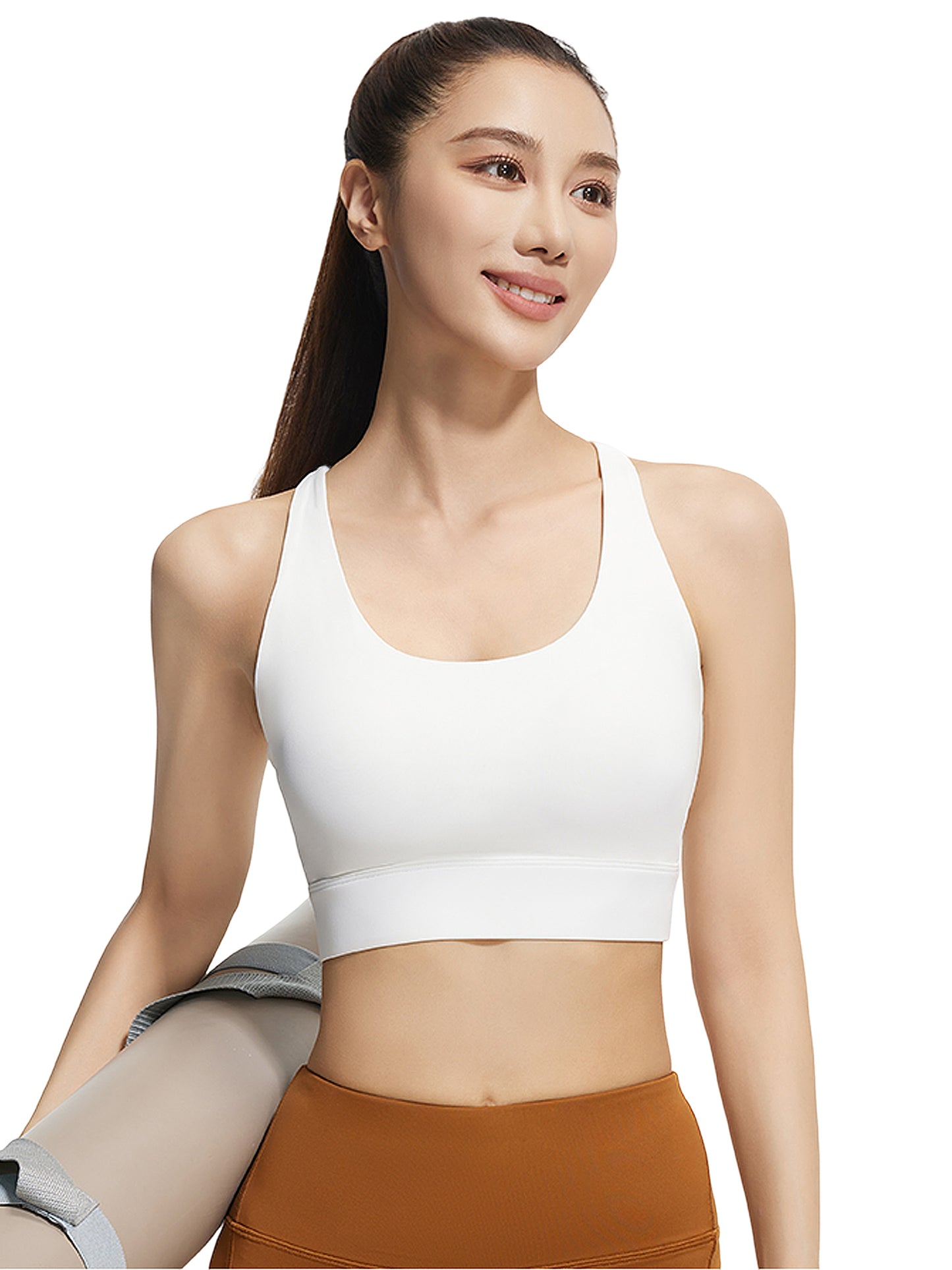 Hanerdun Womens Sports Bras Crossback Padded Supportive for Athletic Workout Yoga Running